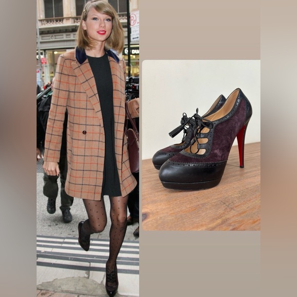 Christian Louboutin Mamimo platform Oxford Lace Up purple heeled booties 40 - Picture 4 of 10